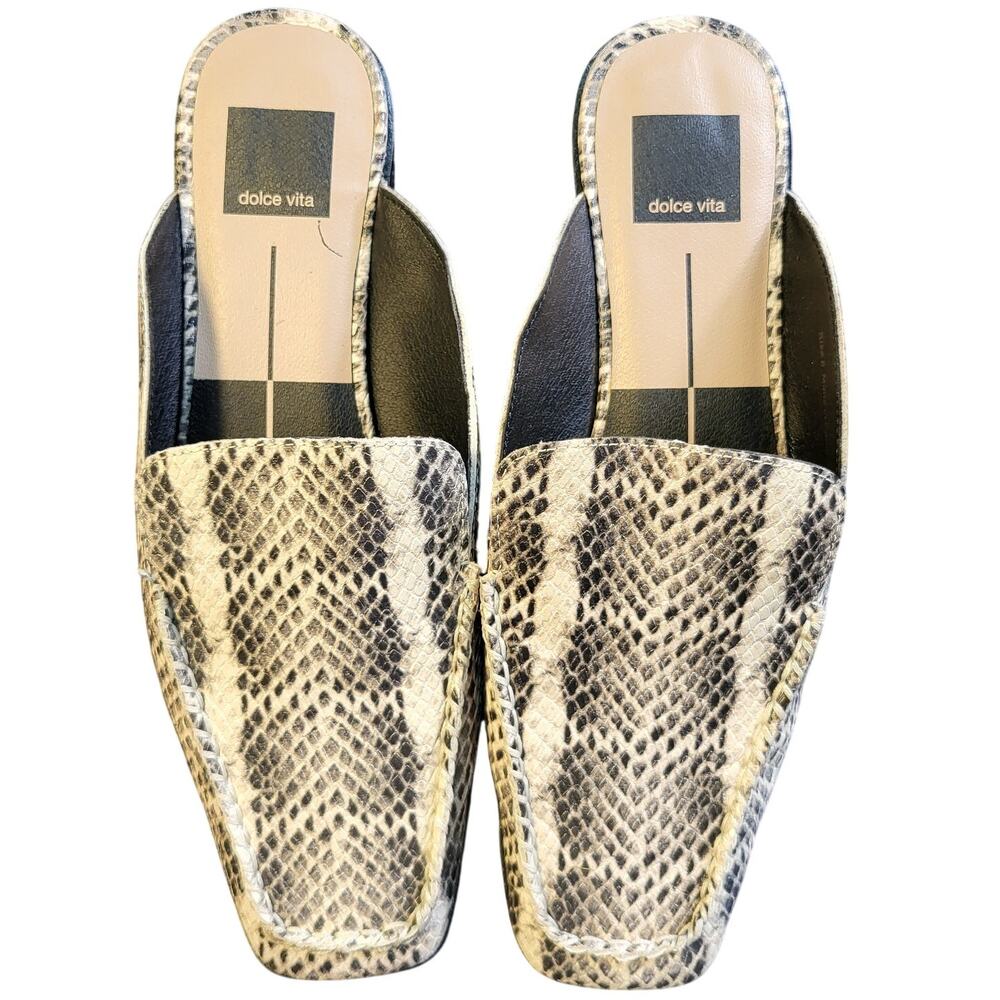 NEW Dolce Vita Belita mule in white snakeskin print  women size 8